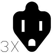 NEMA 5-15R 3x connector
