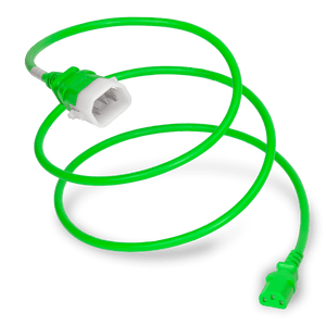 P-Lock C14 to C13, 18 AWG SVT, 10A/250V, 12FT Green Power Cord
