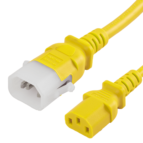 3FT C13 C14 P-LOCK 10A 250V YELLOW Power Cord