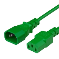 Green 10A C14 C13 Cost Saving Data Center Power Cords