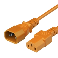Orange 10A C14 C13 Power Cords | Colored Power Cords