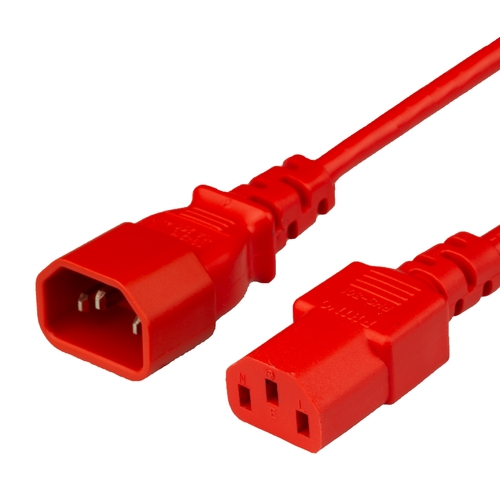 5FT C13 C14 10A 250V 18/3 SJT RED Power Cord