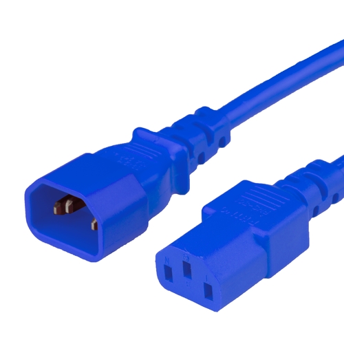 15FT C13 C14 15A 250V BLUE Power Cord