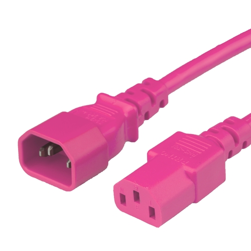 8FT C13 C14 15A 250V PINK Power Cord