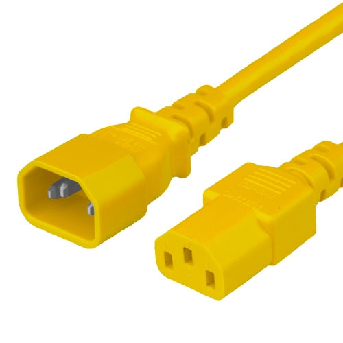 3.5FT C14 C13 15A 250V Power Cord - YELLOW