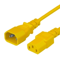 Yellow 10A C14 C13 Power Cords | Colored Data Center Cords
