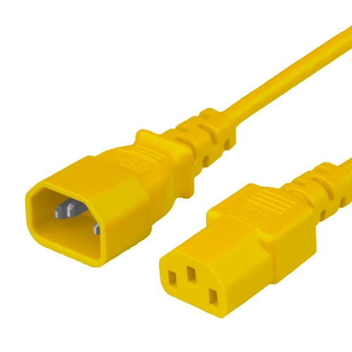 2FT C13 C14 10A 250V 18/3 SJT YELLOW Power Cord