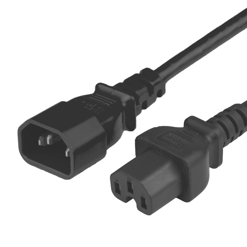 6FT C14 C15 15A 250V BLACK Power Cord