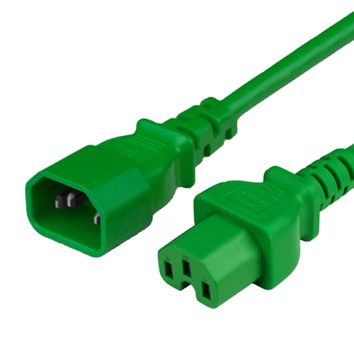 10FT C15 C14 15A 250V 14/3 SJT GREEN Power Cord