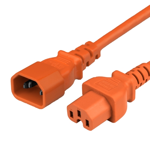 6FT C15 C14 15A 250V 14/3 SJT ORANGE Power Cord