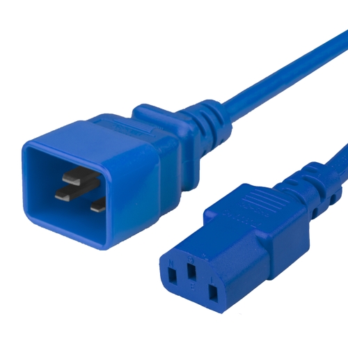 3FT C13 C20 15A 250V BLUE Power Cord