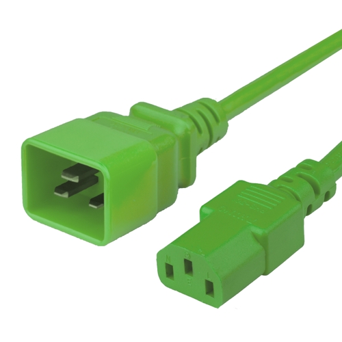 5FT C20 C13 15A 250V GREEN Power Cord