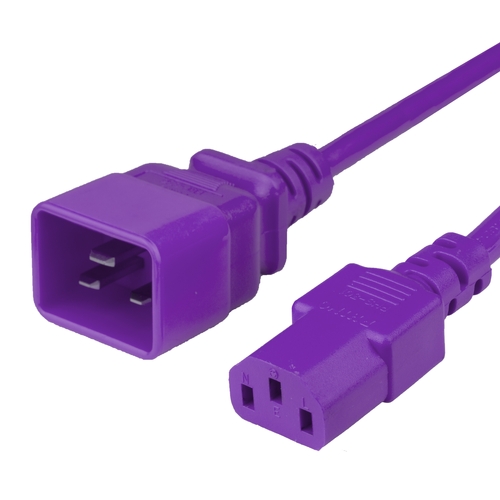 2FT C13 C20 15A 250V PURPLE Power Cord