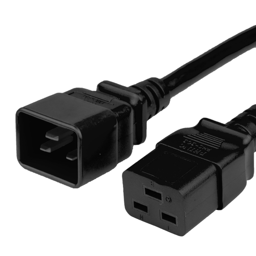 9FT IEC60320 C19 to C20 20A 250V 12awg SJT Power Cord - BLACK
