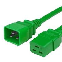 Green 20A C19 C20 Data Center Power Cords