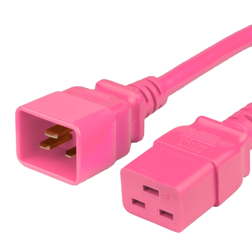 1FT C19 C20 20A 250V PINK Power Cord