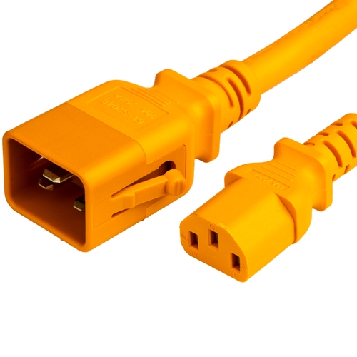 5FT P-Lock C20 to C13 15A 250V 14awg 105c SJT ORANGE