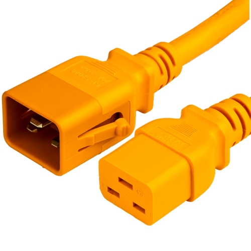 3FT P-LOCK C20 to C19 20A 250V 12awg 105c SJT ORANGE