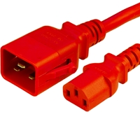 15A P-Lock C20 C13 Power Cords - RED