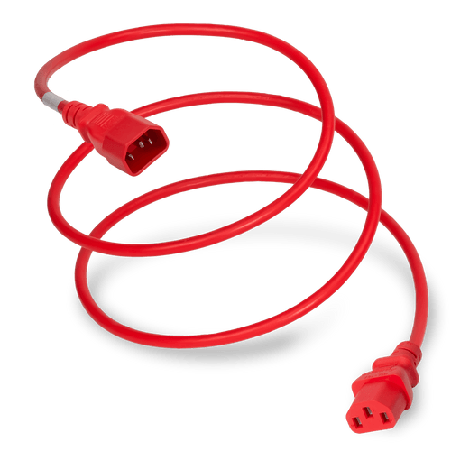 Plug (Male) : IEC 60320 C14 Connector (Female) : IEC 60320 C13 Color : Red Cordage : 18awg-3c SJT