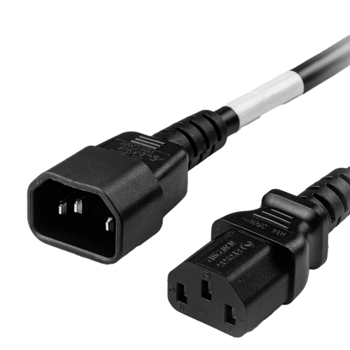 C14 to C13, 10A/250V, Global, 3FT Black Power Cord