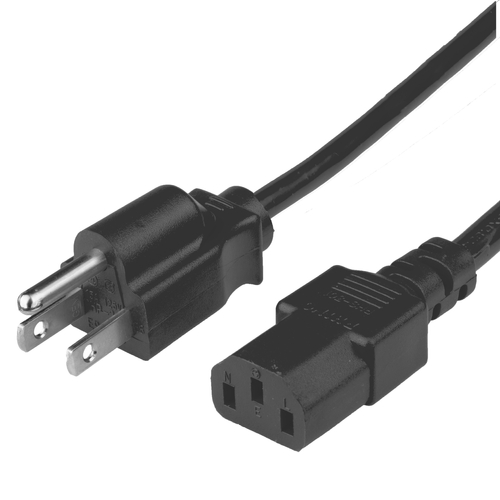 2m NEMA 5-15P to IEC60320 C13 Power Cord utilizing 1.5mm2 LSZH cordage - BLACK
