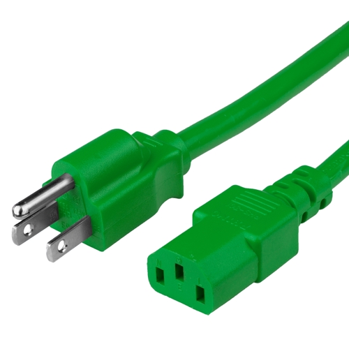 3FT Nema 5-15P to IEC 60320 C13 15A 125V - Green