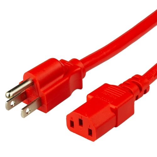12FT Nema 5-15P to IEC 60320 C13 15A 125V - Red