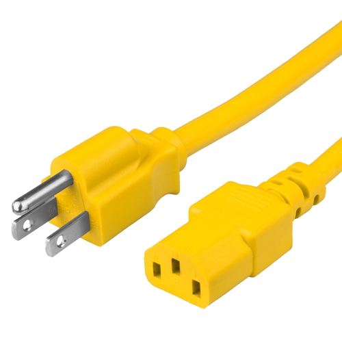 1FT Nema 5-15P to IEC 60320 C13 15A 125V - Yellow