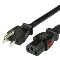 NEMA 5-15P to IEC 60320 Auto- Lock C13 LOCKING Power Cords