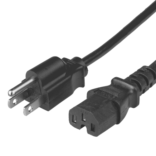 6FT NEMA 5-15P C15 10A 125V 18awg-3c SVT TAA Power Cord - BLACK