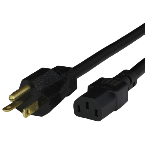 1FT NEMA 5-20P to C13 15A 125V 14/3 SJT(OW) Black Power Cord
