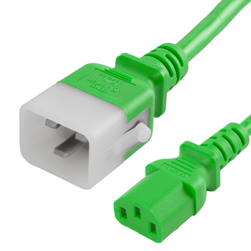 4FT P-LOCK C20 C13 15A 250V GREEN