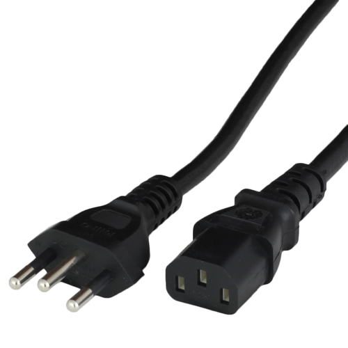 3m Brazil NBR 14136 Plug to IEC60320 C13 10A 250V H05VV-F3G1.0 Power Cord - BLACK