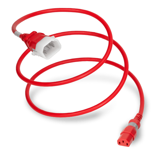 Plug (Male) : IEC 60320 C14 Locking (P-Lock) Connector (Female) : S-Lock C13 Color : Red