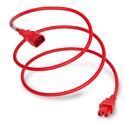 Plug (Male) : IEC 60320 C14 Cordage : 14awg-3c SJT Connector (Female) : IEC 60320 C15 Color : Red
