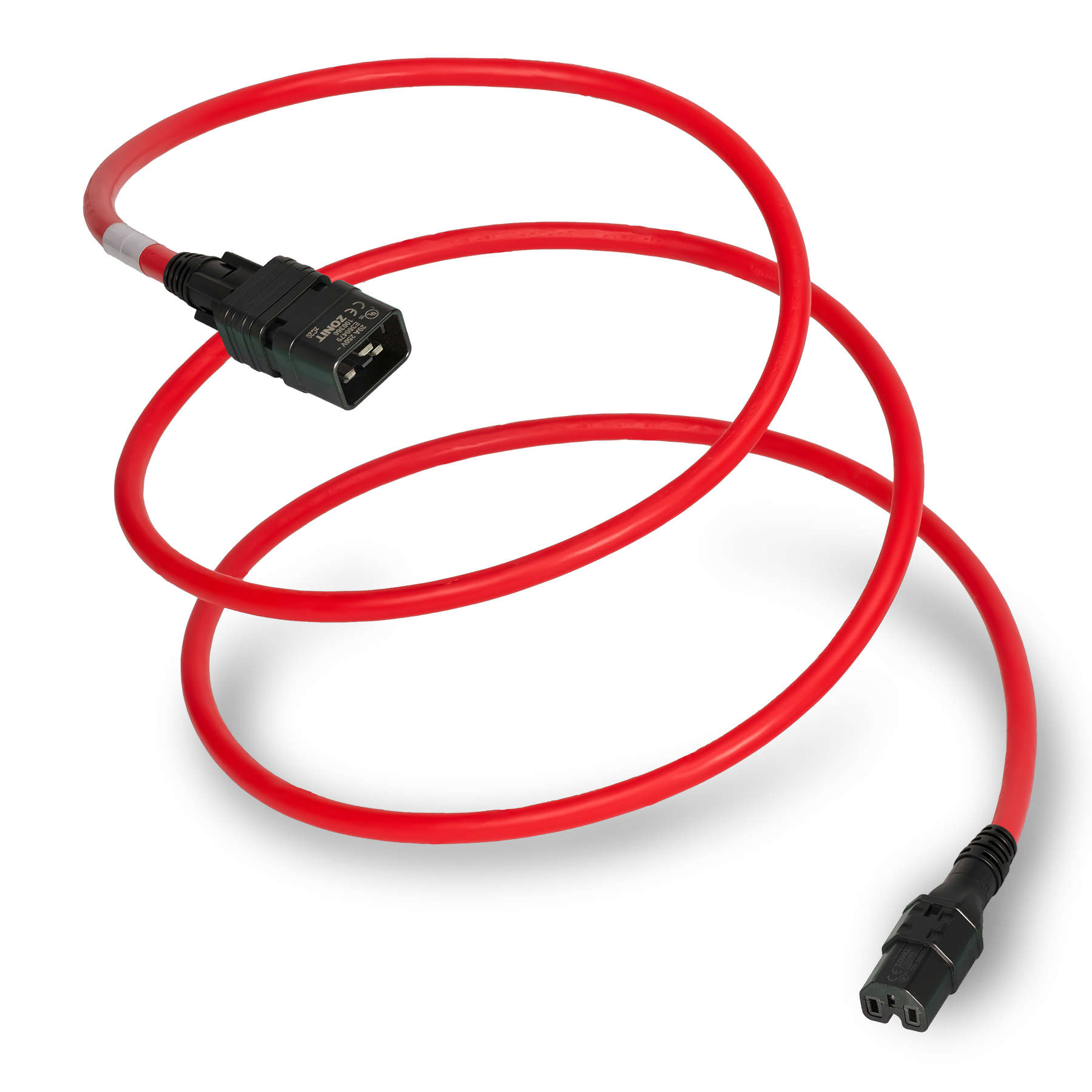 Z-Lock+ C20 ID RING: RED/RED to Z-Lock+ C19 ID RING: RED/RED , 12AWG, 1M, Red Cord