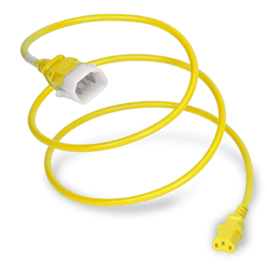 P-Lock C14 to C13, 18 AWG SVT, 10A/250V, 4FT Yellow Power Cord