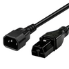 Picture of 15A Black C14 to Saf-D-Grid 400 (SDG400) T-Latch Power Cords