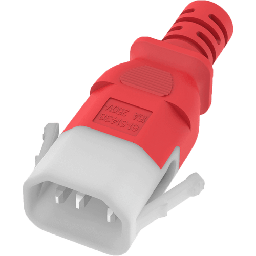 Plug (Male) : IEC 60320 C14 Locking (P-Lock) Color : Red