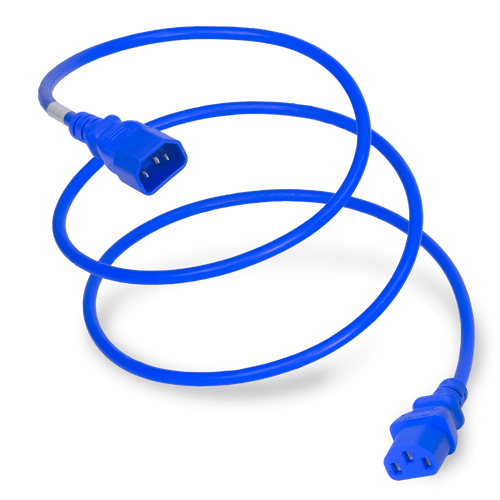 Plug (Male) : IEC 60320 C14 Connector (Female) : IEC 60320 C13 Color : Blue Cordage : 18awg-3c SJT