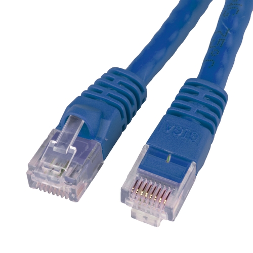 Cat6 Blue Ethernet Patch Cable, Snagless/Molded Boot, 50 foot