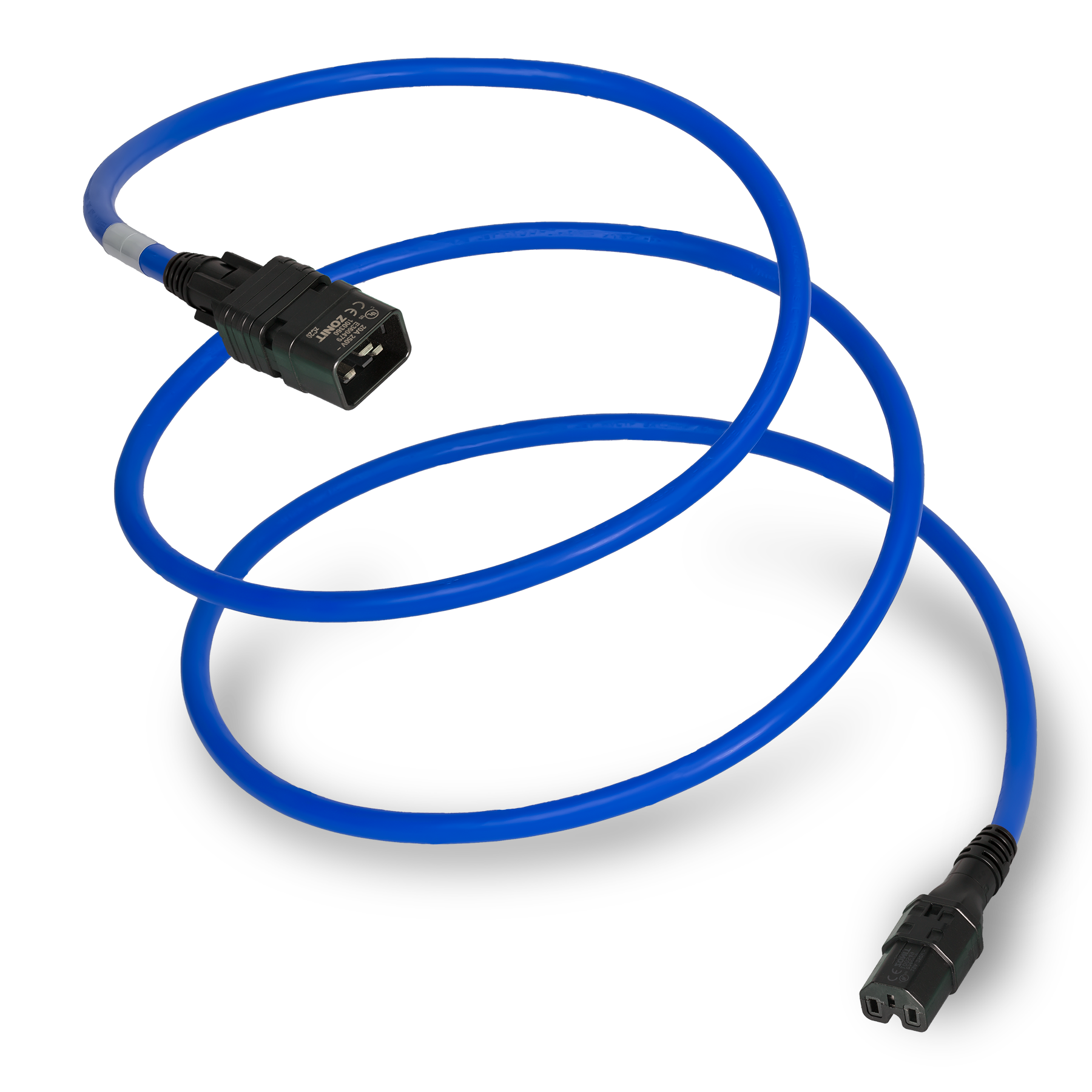 zLock+ Power Cord, Locking C14, ID Ring:White, White to Locking C13, ID Ring: White, White, 14/3, 2 meter, Blue