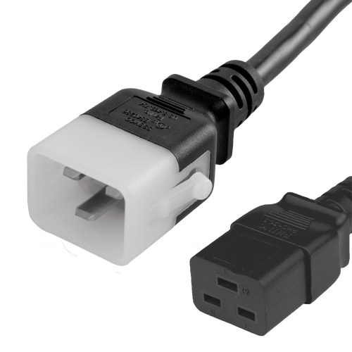 15FT P-Lock C20 to C19 20A 250V Power Cord - BLACK