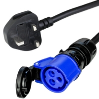 UK BS1363 to IEC309 6H BLUE 16A 250V Adapter Power Cord