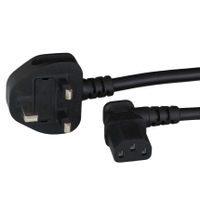 UK BS1363 Down Angle to Left Angled IEC60320 C13 10A 250V Power Cords