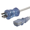 Photo of 10FT Hospital Grade Clear NEMA 5-15P to Clear IEC60320 C13 13A 125V 16awg-3c SJT GRAY Power Cord