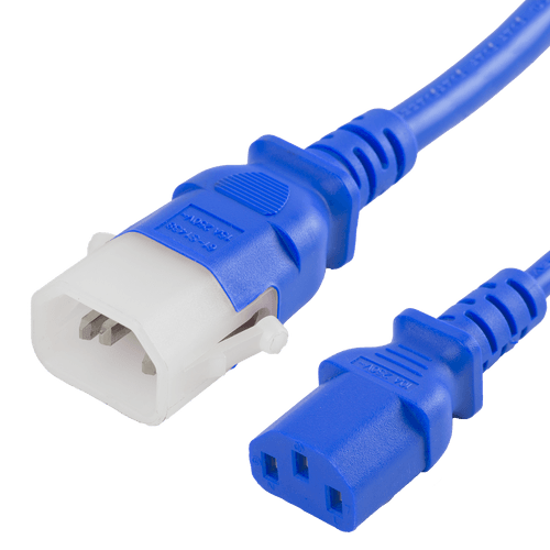 1FT P-LOCK C14 C13 15A 250V Power Cord - BLUE