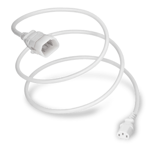 18FT White P-Lock C14 to C13,15A/250V, 14AWG SJT Locking Power Cord