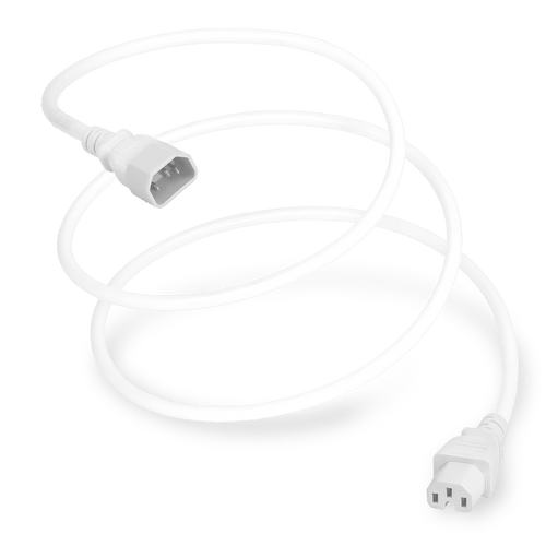 Plug (Male) : IEC 60320 C14 Cordage : 14awg-3c SJT Connector (Female) : IEC 60320 C15 Color : White